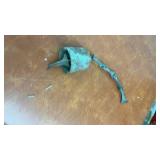 Vintage Patinated Brass Hanging Bell with Chain