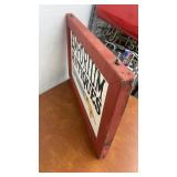 Vintage Emporium Antiques Entrance Sign with Red Frame