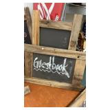 Collection of Rustic Wood Framed Chalkboard Signs