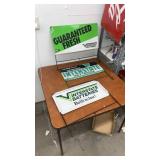 Set of 3 Interstate Batteries Metal Advertising Signs with Wire Stands