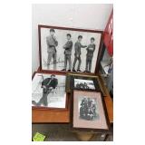 Collection of 4 Framed Beatles Black and White Prints