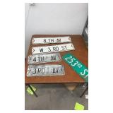 Collection of 5 Vintage Metal Street Signs