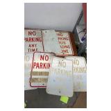 Set of 6 Metal No Parking Signs Assorted Types