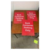 Set of 3 Bank Customer Parking Only Metal Signs