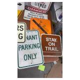 Collection of 8 Used Road and Parking Lot Signs