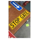 Collection of 6 Industrial and Decorative Signs Including Safety and Directional