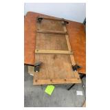 Vintage Wooden Pioneer Wheeled Dolly Platform