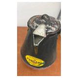 Vintage Pennzoil Metal Oil Pouring Can with Lid and Handle