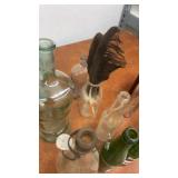 Collection of Vintage Glass Bottles and Jars