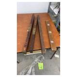 Set of 4 Vintage Wooden Carpenter Levels