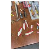 Large Assortment of Vintage and Modern Fishing Lures with Tackle Boxes
