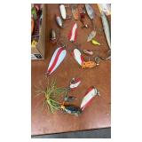 Large Assortment of Vintage and Modern Fishing Lures with Tackle Boxes