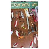Large Assortment of Vintage and Modern Fishing Lures with Tackle Boxes