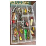 Large Assortment of Vintage and Modern Fishing Lures with Tackle Boxes