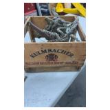 Vintage Boat Anchor Set with Rope and Kulmbacher Crate