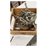 Vintage Boat Anchor Set with Rope and Kulmbacher Crate