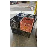 Set of 4 Plastic Milk Crates Assorted Colors