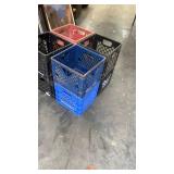 Set of 4 Plastic Milk Crates Assorted Colors
