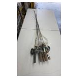Group of 5 Vintage Fishing Rods with Reels Assorted Materials