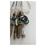Group of 5 Vintage Fishing Rods with Reels Assorted Materials