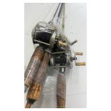 Lot of 4 Vintage Fishing Rods with Reels and Cork Handles