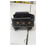 Vintage Collectibles Lot with Cribbage Board, Fly Fishing Flies, PRR Train Car, and Tobacco Tins