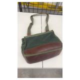 Boyt Harness Company Green Canvas and Leather Shoulder Bag