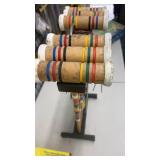 Vintage Wooden Croquet Set with Stand and Balls