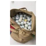 Large Collection of Mixed Golf Balls with Carry Bag