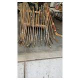 Group of 17 Vintage Wooden and Composite Hockey Sticks