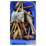 Collection of Vintage Wooden Indian Clubs and Parts