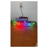 DeKuyper Pucker Neon Bar Sign with Multicolor Lights