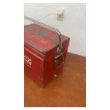 Vintage Coca-Cola Metal Cooler with Handle and Removable Lid