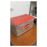 Vintage Grain Belt Metal Cooler with Red Lid
