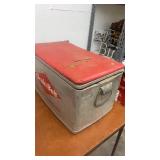 Vintage Grain Belt Metal Cooler with Red Lid
