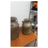 Pair of Vintage Metal Milk Cans