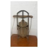 Vintage Wooden Snow Sled with Metal Runners and Rope Pull