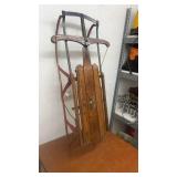 Vintage Flexible Flyer Wooden Sled with Steel Runners