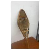 Pair of Vintage Wooden Snowshoes with Rawhide Webbing