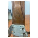 Pair of Vintage Maple Wood Skis with Metal Bindings