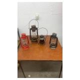 Collection of 4 Vintage Kerosene and Railroad Lanterns