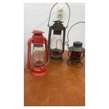 Collection of 4 Vintage Kerosene and Railroad Lanterns
