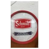 Collection of 8 Vintage Beer Advertising Trays - Budweiser, Schmidt, Edelweiss, Schlitz and More