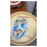 Collection of 8 Vintage Beer Advertising Trays - Budweiser, Schmidt, Edelweiss, Schlitz and More