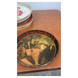 Collection of 8 Vintage Beer Advertising Trays - Budweiser, Schmidt, Edelweiss, Schlitz and More