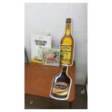 Collection of 4 Vintage Liquor Advertising Signs and Displays