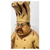 Large Chef Statue with Glasses and Tall Hat Decor