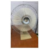 Vintage Oscillating Table Fan with Metal Grill