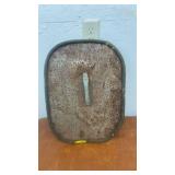 Vintage Hand-Painted Metal Shield with Buffalo Motif