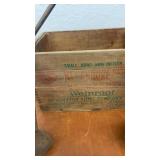 Vintage Cast Iron Melting Pots, Bellows, Ladles, and Remington Arms Wooden Crate